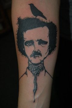 Edgar Allen Poe And Raven Tattoo by Lui