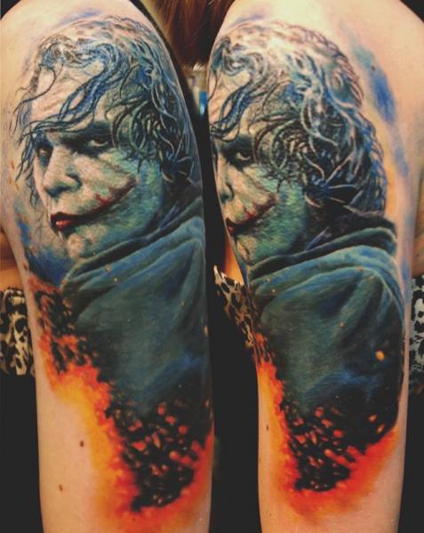 Fantasy Joker Tattoo On Shoulder by Serenity Ink