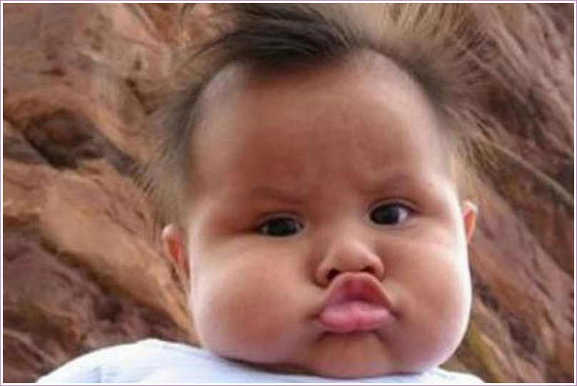 Fat Kid With Duck Face Funny Photo