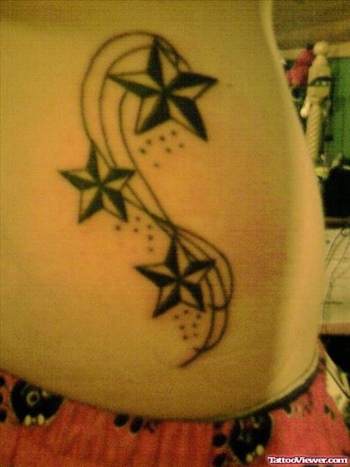 Feminine Nautical Stars Tattoo Design