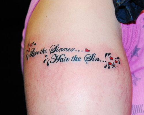 Feminine Quote Tattoo Design For Half Sleeve