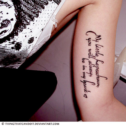 Feminine Script Tattoo Design For Leg