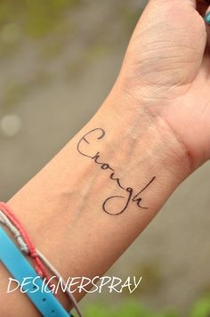 Feminine Script Tattoo Design For Wrist