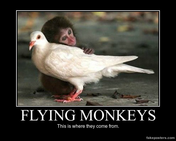 Flying Monkeys Funny Meme Poster