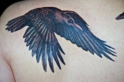 Flying Odin's Raven Tattoo
