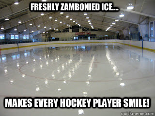 Freshly Zambonied Ice Makes Every Hockey Player Smile Funny Hockey Meme Picture