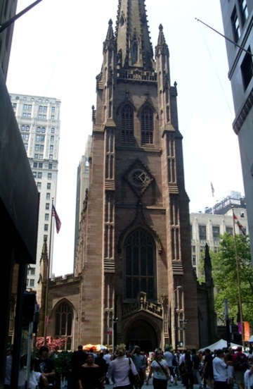 Front Entrance Of Trinity Church, New York