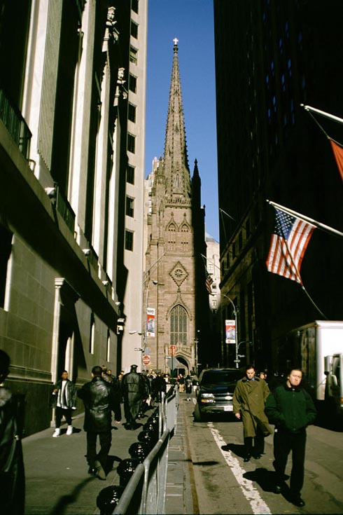 Front View Of Trinity Church, New York
