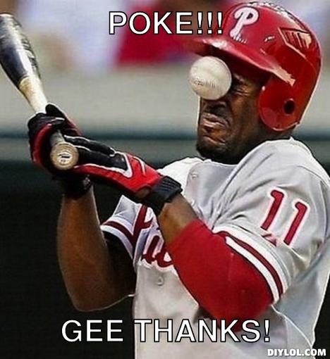 Funny Baseball Meme Poke Gee Thanks Photo