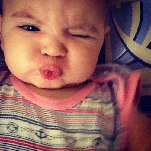 Funny Cute Baby With Duck Face Picture