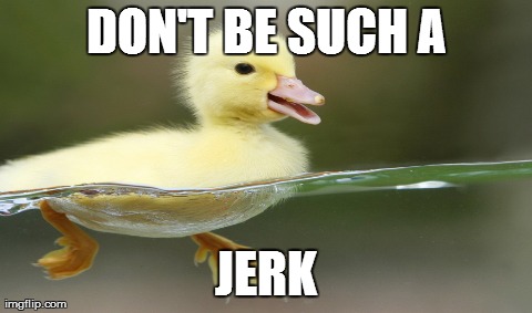 Funny Duck Meme Don't Be Such A Jerk Image