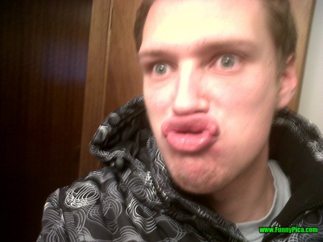 Funny Guy With Duck Face