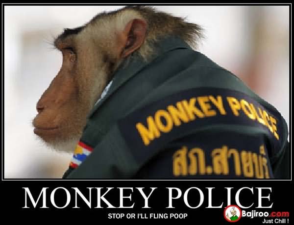 Funny Monkey Police Meme Poster For Facebook