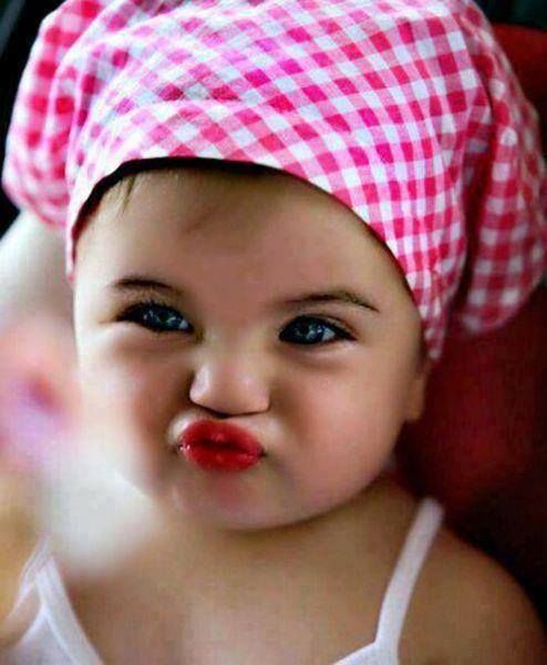 Funny Sweet Cute Baby Making Duck Face Photo