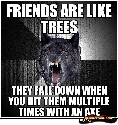 Funny Wolf Meme Friends Are Like Tree