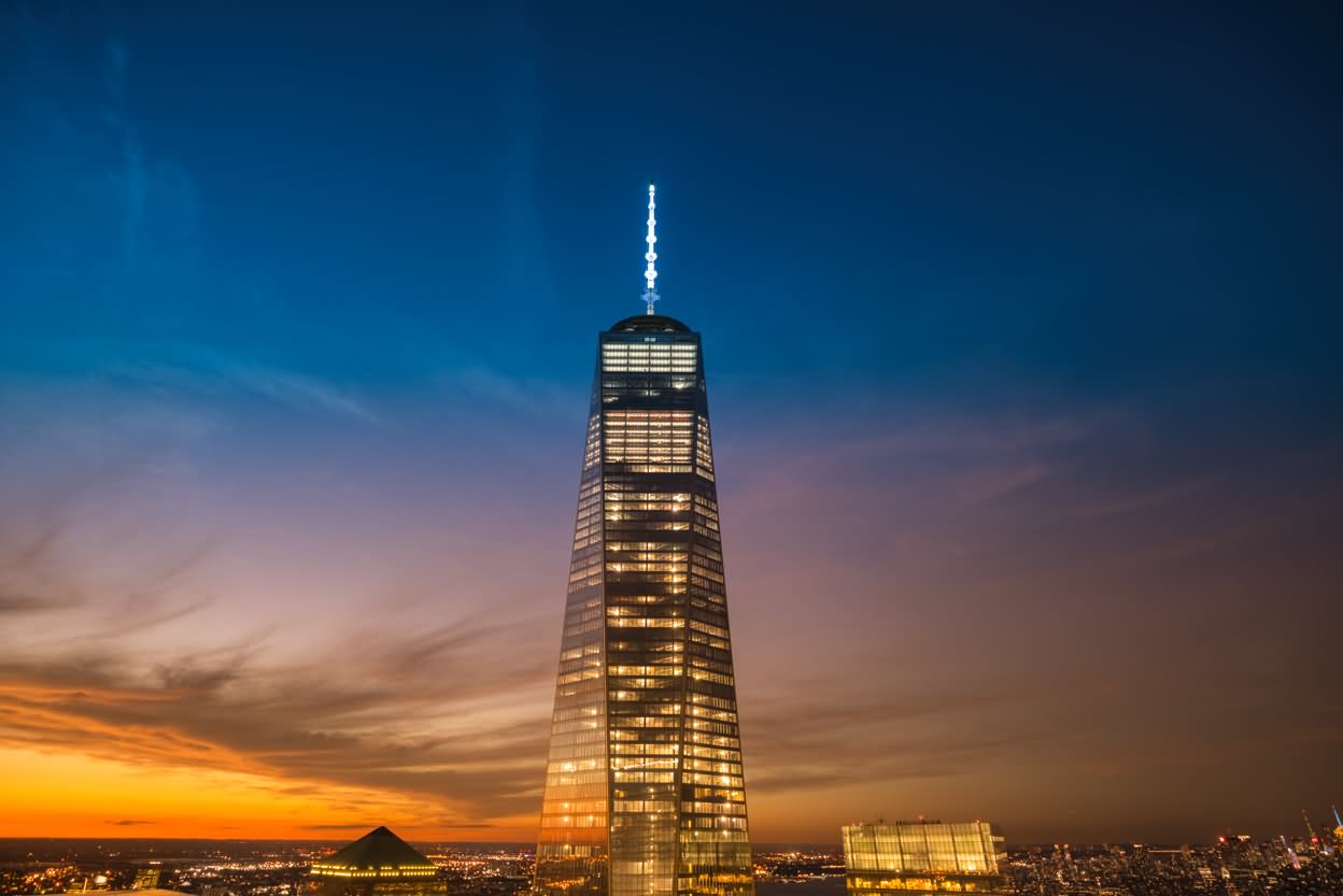 Golden One World Trade Center At Night