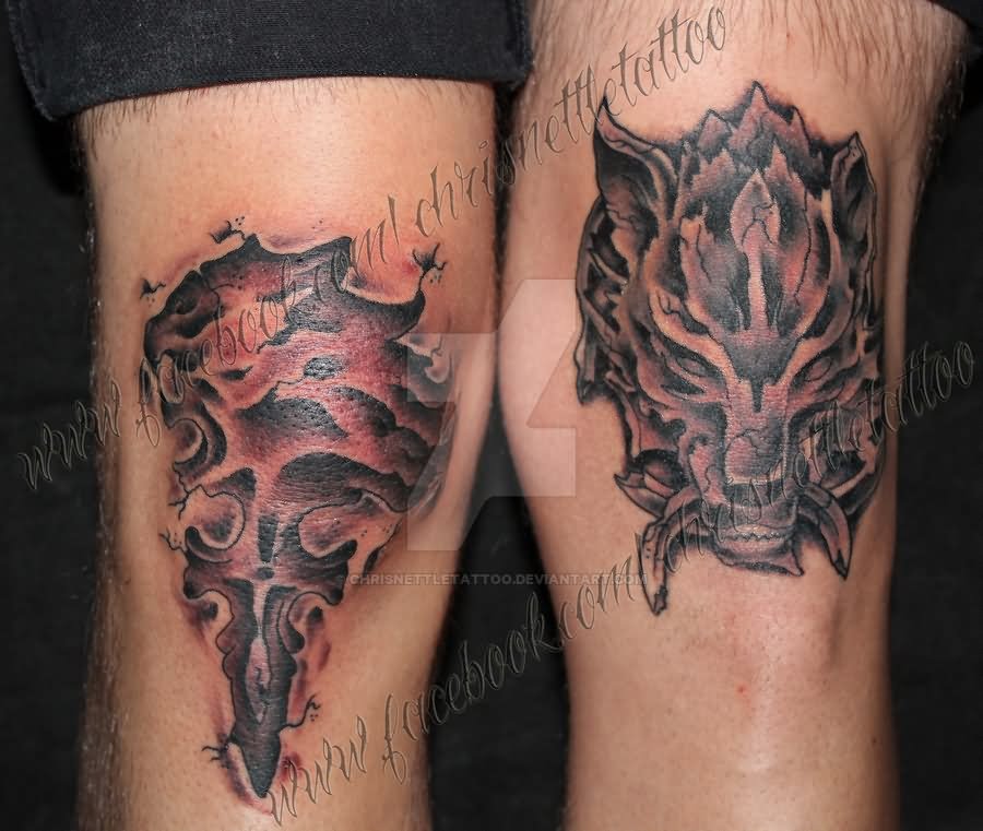 Griever And Fenrir Tattoo by Chrisnettletattoo