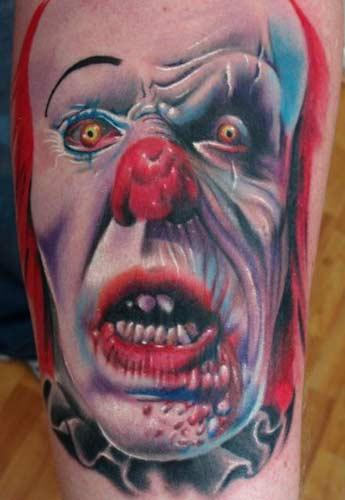 Horrible Joker Head Tattoo