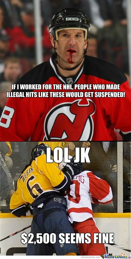 Illegal Hits Like These Would Get Suspended Funny Hockey Meme Picture