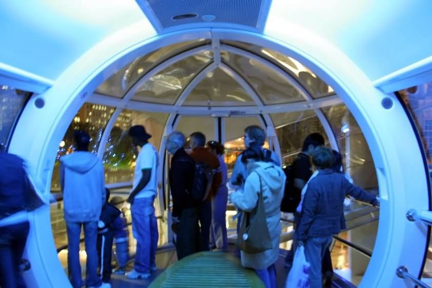 Inside A Pod Of The London Eye At Night