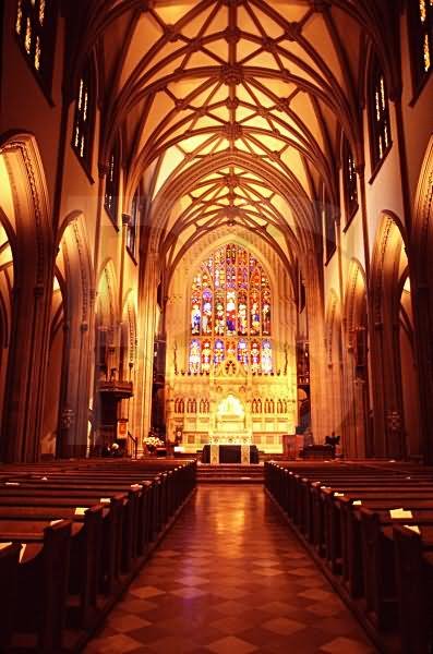 Inside View Of Trinity Church, New York
