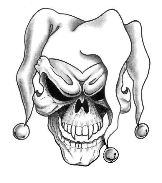 Jester Skull Tattoo Design Idea