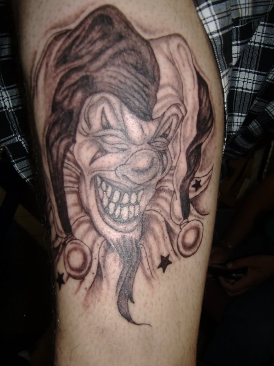 Joker Clown Face Tattoo On Forearm