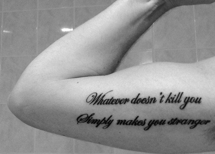 Joker Quote Tattoo On Bicep For Girls