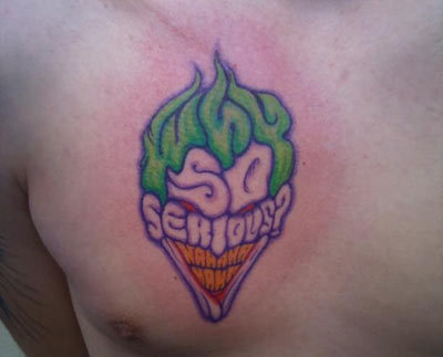 Joker Quote Tattoo On Chest