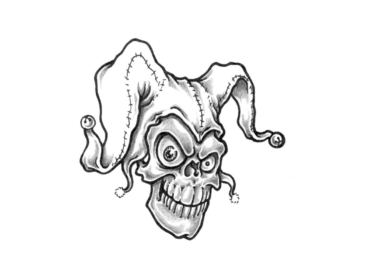Joker Skull Tattoo Design Idea