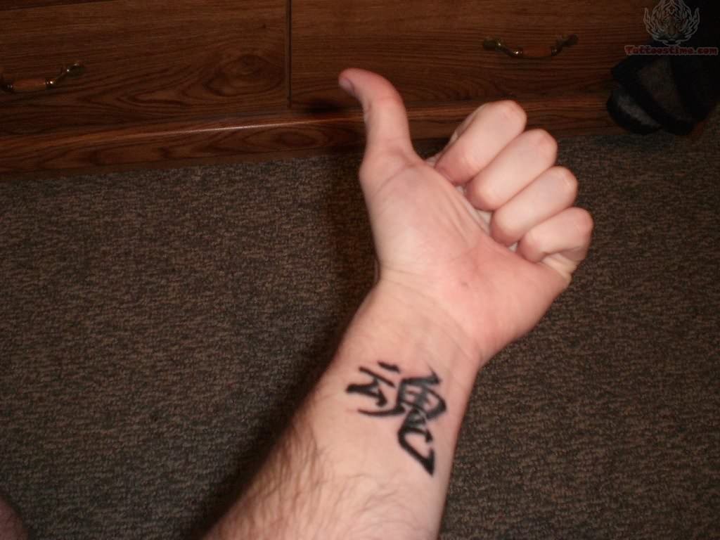 Kanjii Tattoo On Wrist