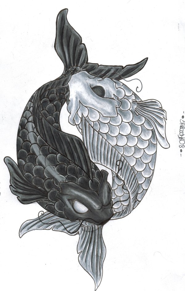 Koi Yin Yang Fish Tattoo by Shrooomz