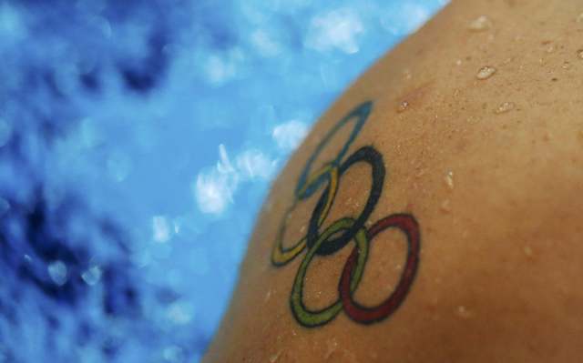 Latest Colorful Olympic Symbol Tattoo Design