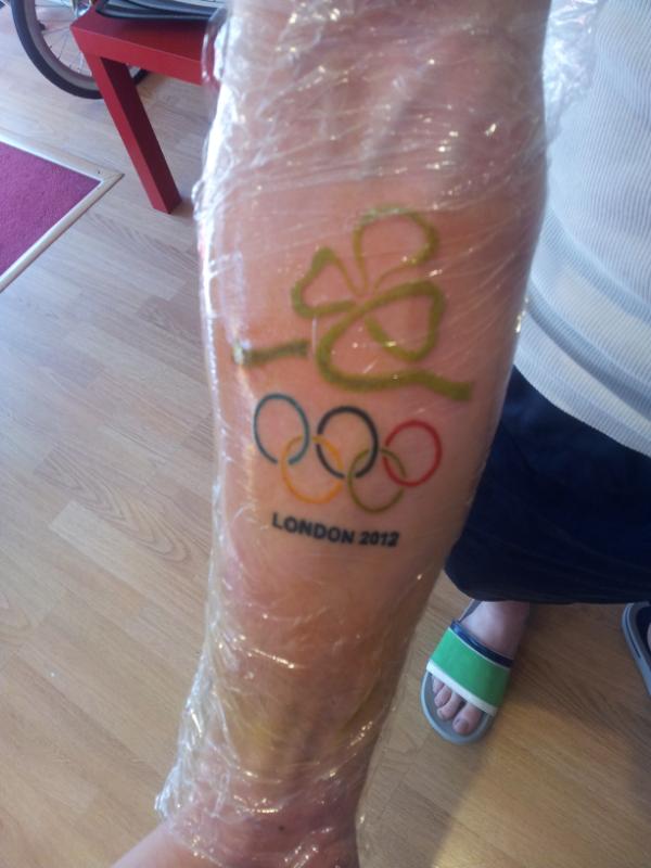 London 2012 - Olympic Symbol Tattoo On Forearm