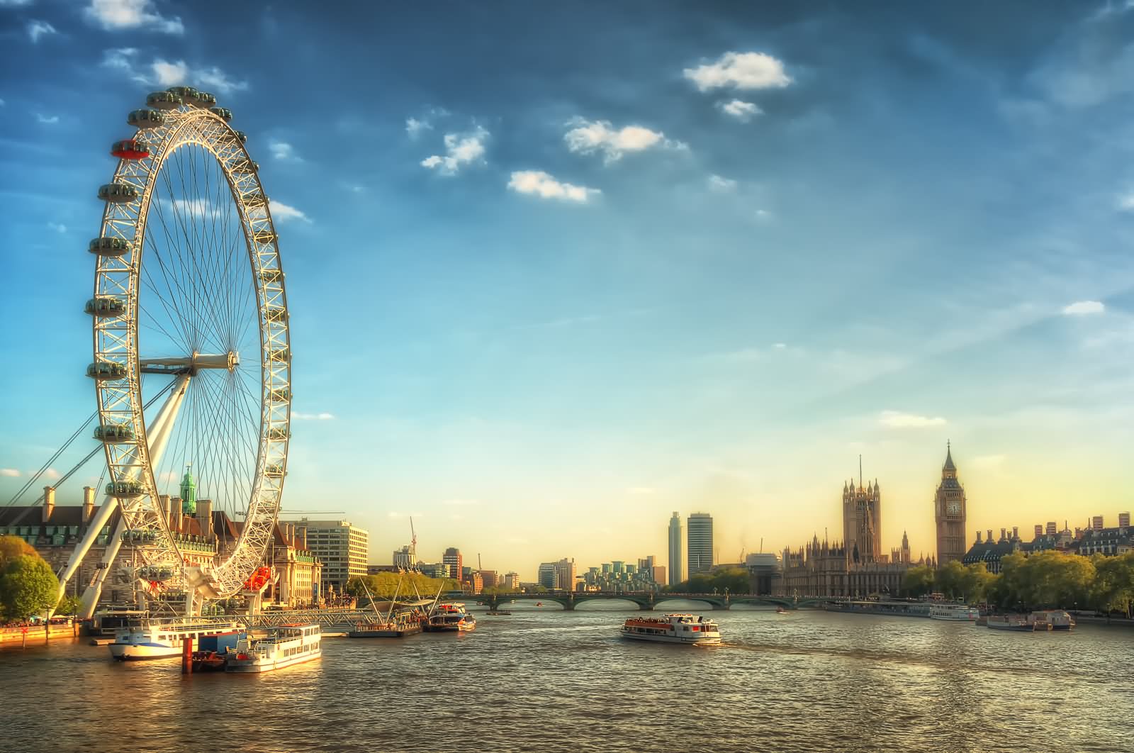 London Eye And Thames River Sunset View Picture