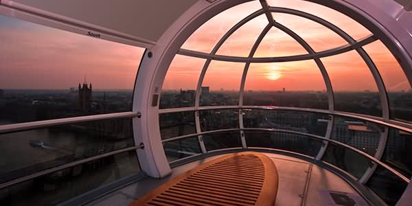 London Eye Capsule Inside Picture Sunset View