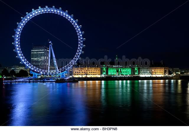 London Eye Night View From Embankment