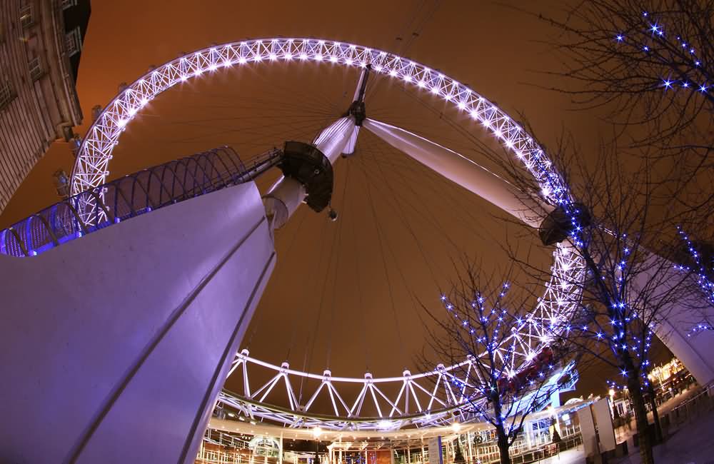 London Eye View From Bottom At Night