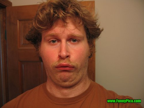 Man With Sad Duck Face Funny Image