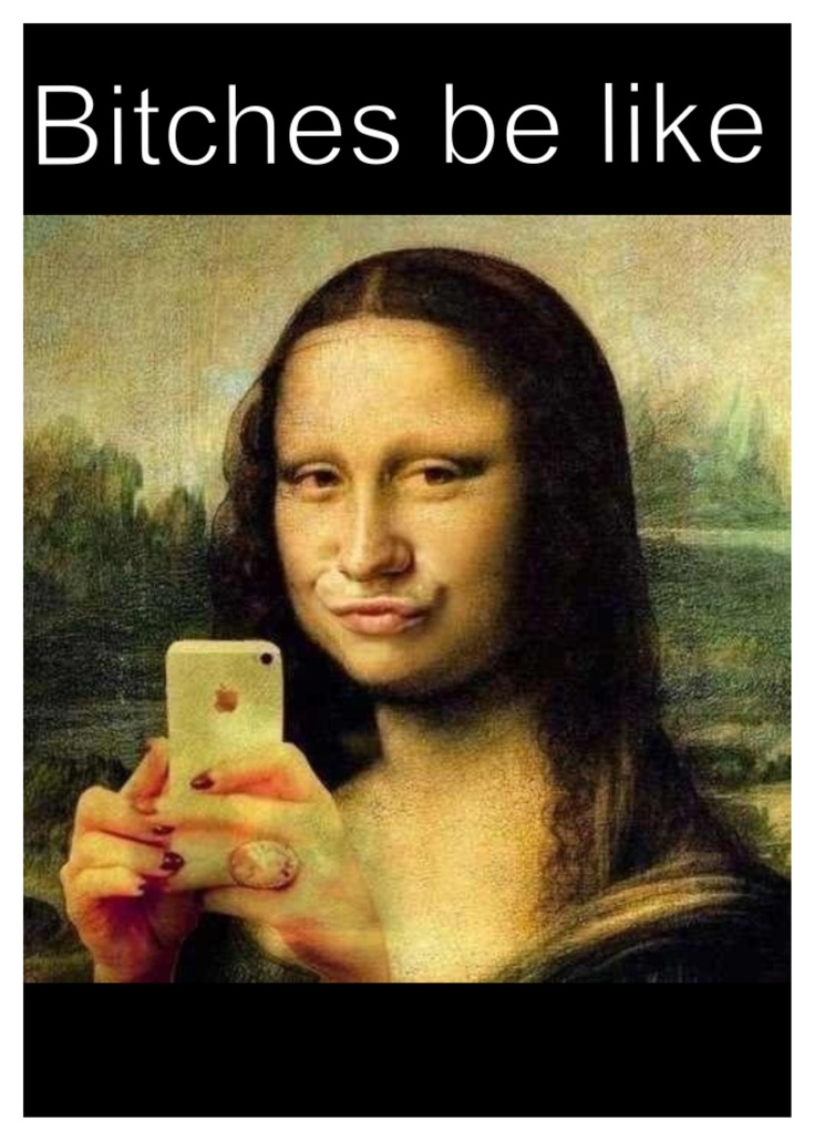 Mona Lisa With Duck Face Taking Selfie Funny Picture