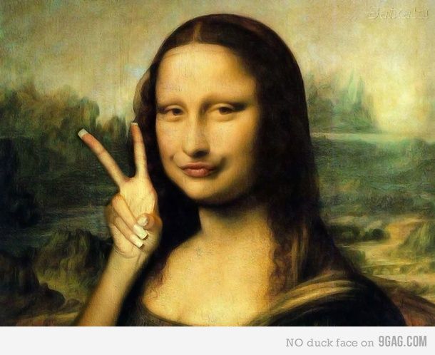 Mona Making Duck Face With Victory Sign Funny Photoshop Picture For Whatsapp