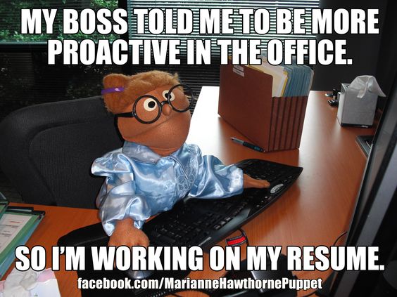 My Boss Told Me To Be More Proactive In The Office Funny Meme Image