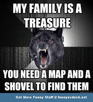 My Family Is Treasure Funny Wolf Meme Photo