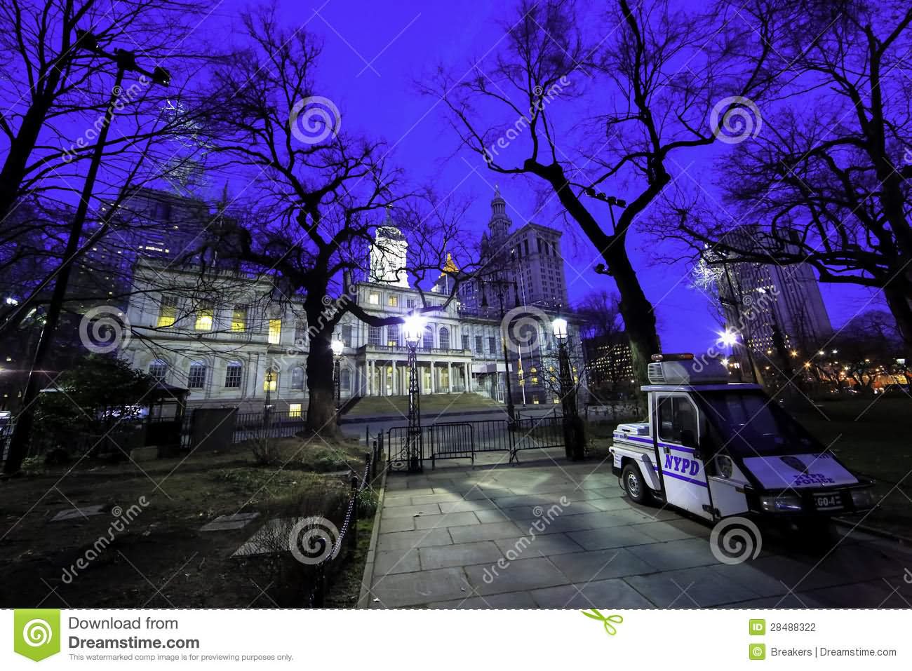 New York City Hall At Night Picture