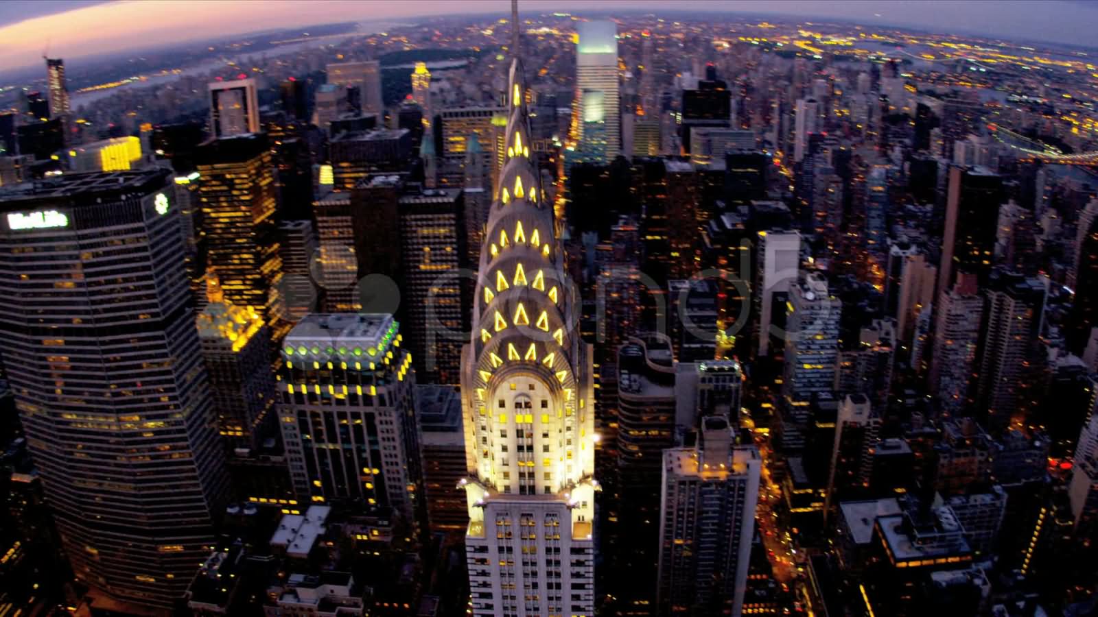 Night View Of The Chrysler Building