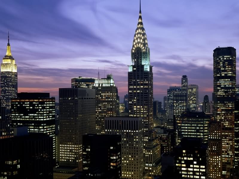 Night View Picture Of Chrysler Building
