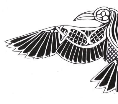 Norse Raven Tattoo Design Sample