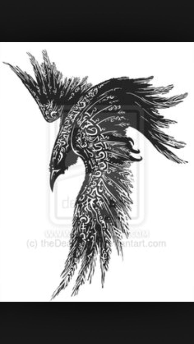 Norse Raven Tattoo Design