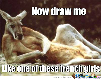 Now Draw Me Like One Of These French Girls Funny Kangaroo Meme Picture