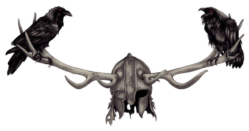 Odin's Raven Tattoo Design by Eaterofworlds